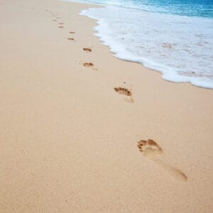 Next Steps Course - Footsteps in sand